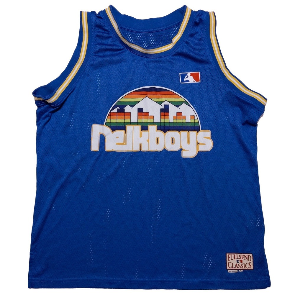 FULL SEND Nelk Boys Basketball Jersey Denver Nuggets Inspired‎ Blue XL